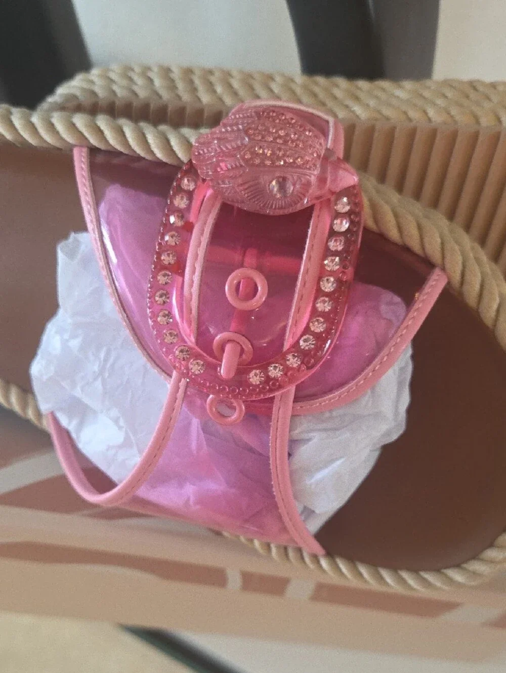 Kurt Geiger Pink Beaded Slide Sandals